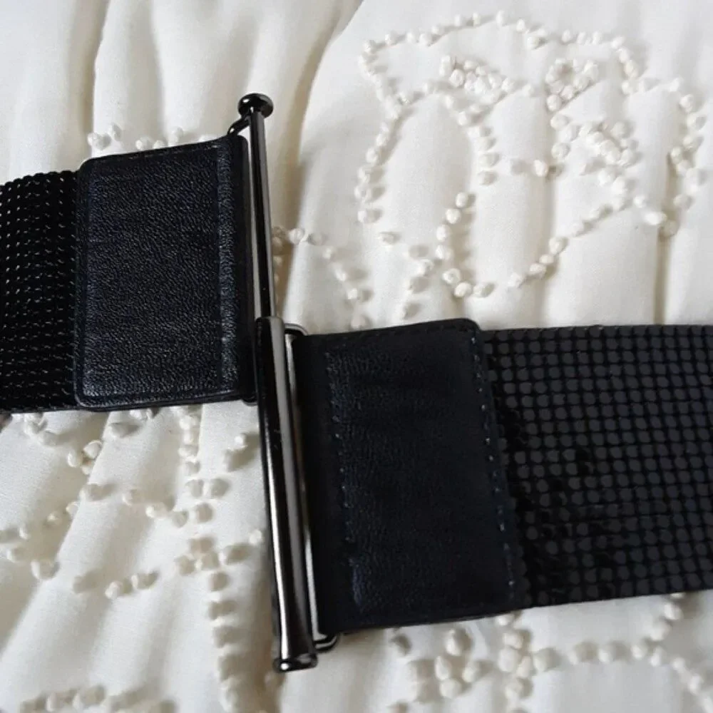 Express Women's Beaded Black Adjustable Waist Belt size XS/S